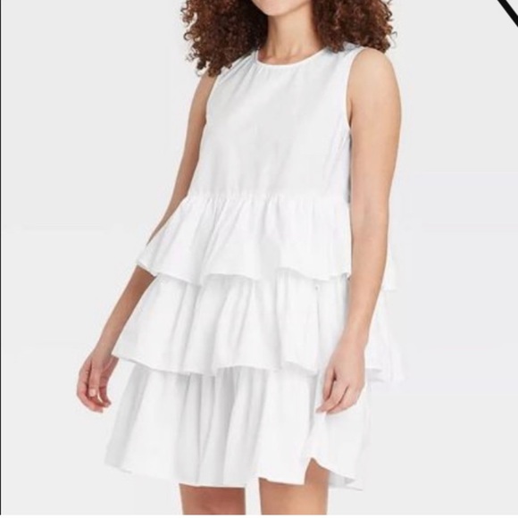 Who What Wear Dresses & Skirts - Who What Wear Tiered Ruffle A-Line Mini Dress Size M